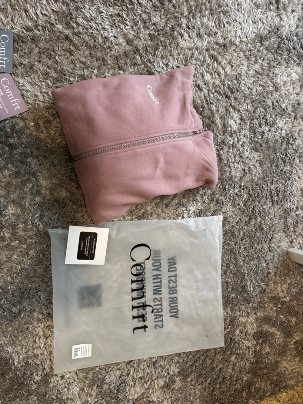 Comfort Zip-Up Hoodie in Mauve Pink